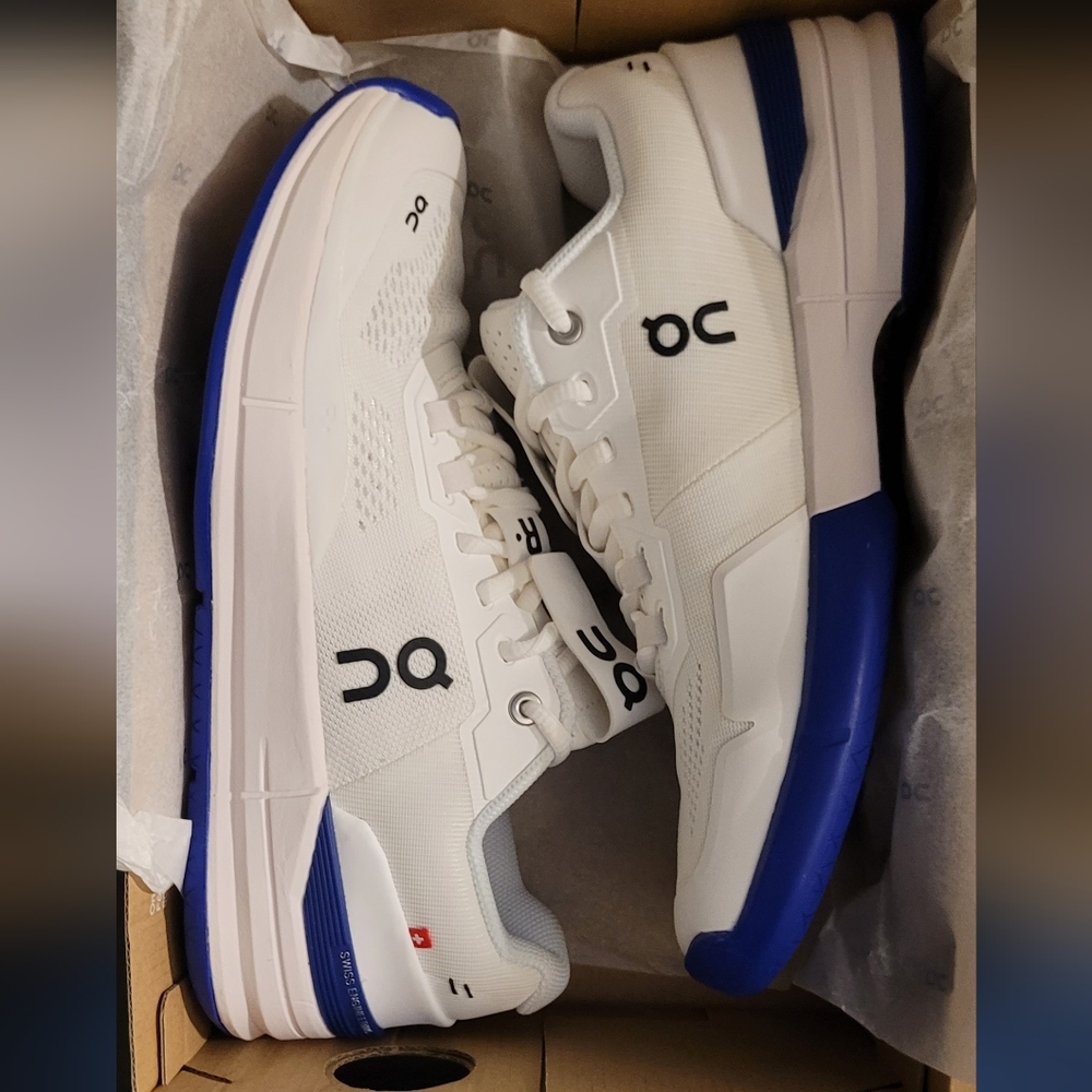 On Running White and Blue Men's Sneakers